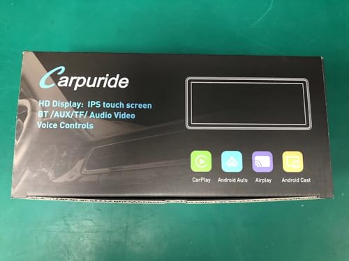 2025 Carpuride Wireless Carplay & Android Auto with Dash Cam - 10.26 Inch HD IPS Touch Car Play Screen for Car, 4K Front & 1080P Rear Camera, Loop Recording, Bluetooth Audio, Mirror Link, GPS, Siri