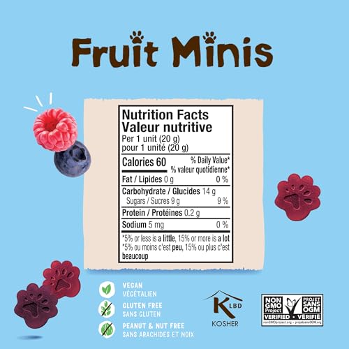 Bear Real Fruit Snack Minis, Raspberry/Blueberry