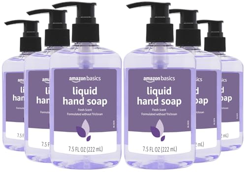 Amazon Basics Original Fresh Liquid Hand Soap with Moisturizers, 7.5 Fl Oz (Pack of 6)