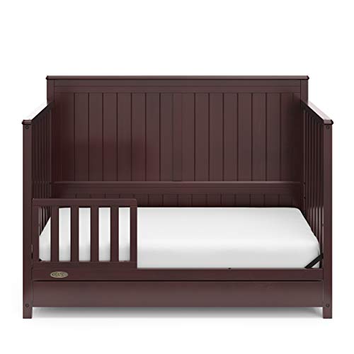 Graco Hadley 5-in-1 Convertible Crib with Drawer (Espresso) – GREENGUARD Gold Certified, Fits Standard Crib Mattress, Converts to Toddler Bed, Daybed and Full Bed, 4 Adjustable Mattress Heights
