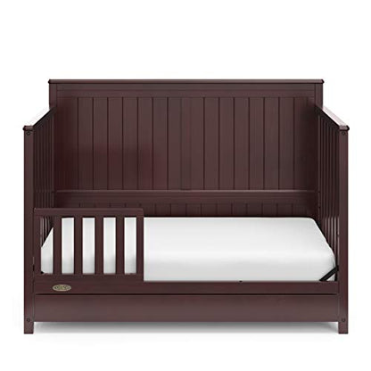 Graco Hadley 5-in-1 Convertible Crib with Drawer (Espresso) – GREENGUARD Gold Certified, Fits Standard Crib Mattress, Converts to Toddler Bed, Daybed and Full Bed, 4 Adjustable Mattress Heights