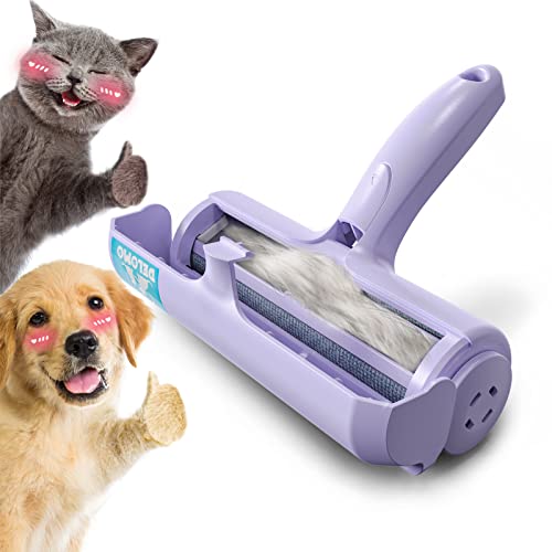 DELOMO Pet Hair Removal Tool, Pet Hair Remover - Lint Roller for Pet Hair - Cat and Dog Hair Remover for Couch, Furniture, Carpet, Car Seat, Reusable Lint Roller with Fur Bin, Pet Owner Essential
