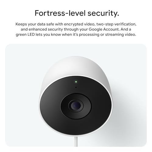 Google Nest Cam Outdoor (Wired, 2nd Gen) - 2 Pack - Security Camera with 2K Video and Gemini, Night Vision, 2-Way Audio - Works with Google Home - 2025 Model - Snow