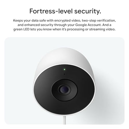 Google Nest Cam Outdoor (Wired, 2nd Gen) - 2 Pack - Security Camera with 2K Video and Gemini, Night Vision, 2-Way Audio - Works with Google Home - 2025 Model - Snow