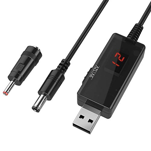 DROK USB to 12V Adapter | LED Display 5V to 12V/9V Boost Converter1A, Step Up Converter, Voltage Regulator, Power Regulator