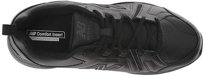 New Balance Men's 608 V5 Casual Comfort Cross Trainer, Black/Black Slip Resistant, 11 X-Wide
