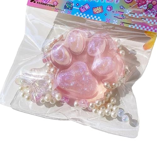 Cat Paw Themed Squeeze Gadget Plastic Flexible Sensory Fidget Pink Purple Green for Home Leisure & Commute Relax and Indoor Fidget Pink