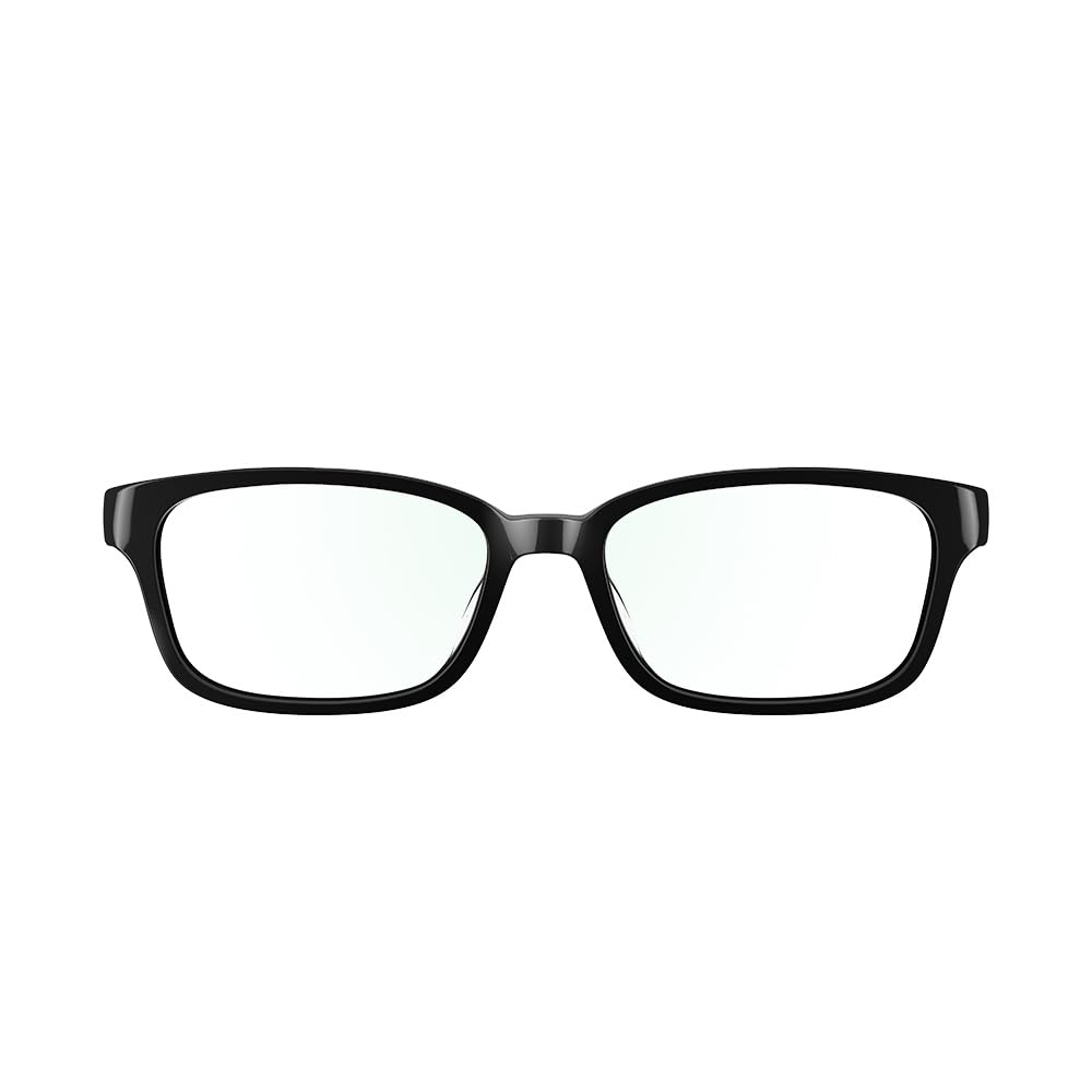 Amazon Echo Frames (newest model), Smart glasses with Alexa+ Early Access, Rectangle frames in Classic Black with blue light filtering lenses