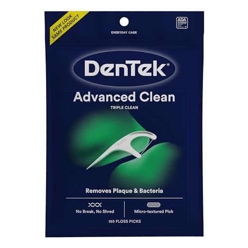 DenTek Floss Picks, Advanced Clean, Plaque Remover, 150 Count