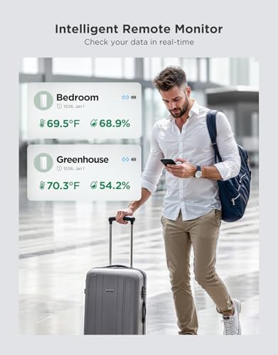 GoveeLife 2.0 WiFi Hygrometer Thermometer 3 Pack, Smart Humidity Temperature Sensor with App Notifications, 2-Year Free Data Storage Export, Temperature Humidity for Bedroom, Wine Cellar, Basements