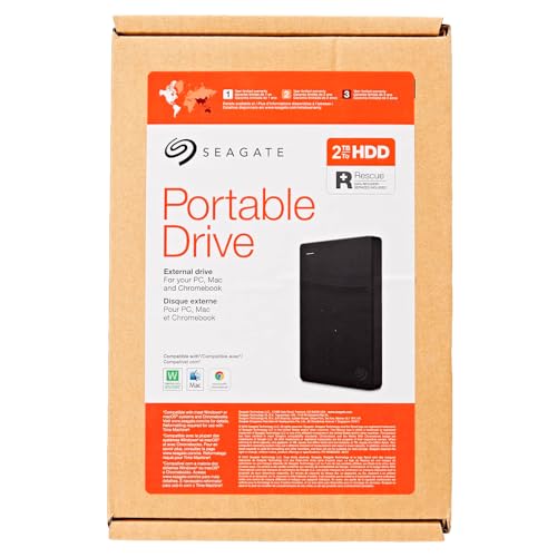 Seagate Portable 2TB External Hard Drive HDD — USB 3.0 for PC, Mac, PlayStation, & Xbox -1-Year Rescue Service (STGX2000400)