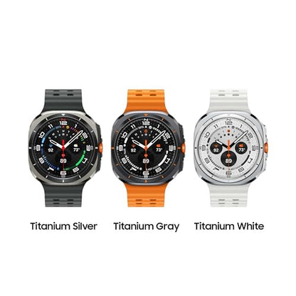 Samsung Galaxy Watch Ultra 47mm LTE AI Smartwatch w/Energy Score, Wellness Tips, Heart Rate Tracking, Sleep Monitor, Fitness Tracker, GPS, 2024,Titanium Silver [US Version, 1Yr Manufacturer Warranty]