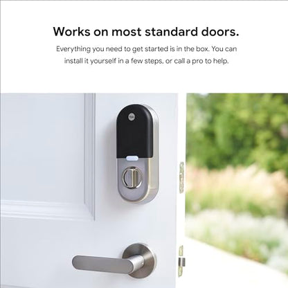 Google Nest x Yale Lock - Tamper-Proof Smart Lock for Keyless Entry - Keypad Deadbolt Lock for Front Door - Satin Nickel