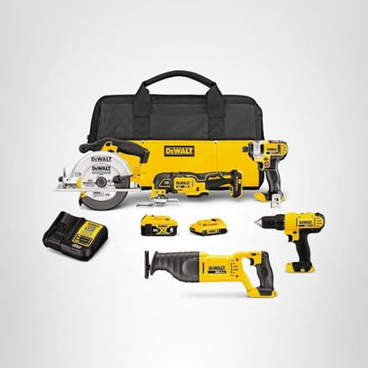 DEWALT Tools 5 Tool Power Tool Combo Kit, Cordless Drill Impact Driver Saw Oscillating Multi-tool Set with 20V MAX Battery and Charger (DCK551D1M1)