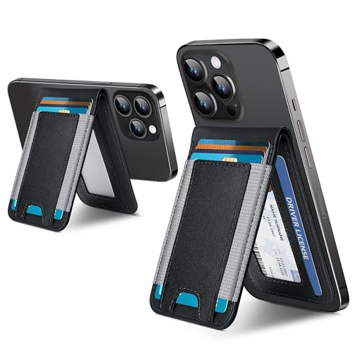 for MagSafe Wallet with Adjustable Stand, 9 Card Holder, Open ID Window