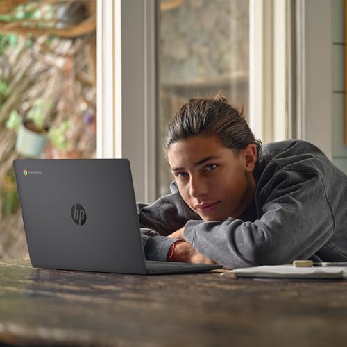 HP Chromebook 14 inch Laptop, HD Display, Intel Processor N100, 8 GB RAM, 128 GB UFS, Intel UHD Graphics, Chrome OS, Chalkboard Gray, 14a-nf0099nr