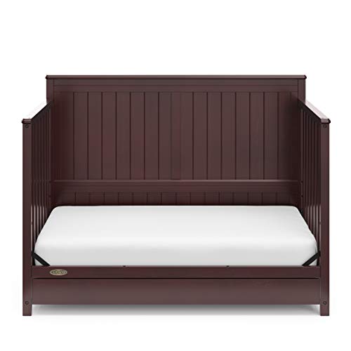 Graco Hadley 5-in-1 Convertible Crib with Drawer (Espresso) – GREENGUARD Gold Certified, Fits Standard Crib Mattress, Converts to Toddler Bed, Daybed and Full Bed, 4 Adjustable Mattress Heights