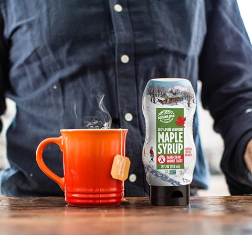 Butternut Mountain Farm Pure Maple Syrup From Vermont, Grade A (Prev. Grade B), Dark Color, Robust Taste, All Natural, Easy Squeeze, 12 Fl Oz