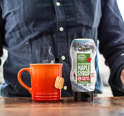 Butternut Mountain Farm Pure Maple Syrup From Vermont, Grade A (Prev. Grade B), Dark Color, Robust Taste, All Natural, Easy Squeeze, 12 Fl Oz