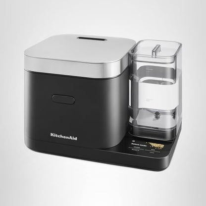 KitchenAid Grain and Rice Cooker 8 Cup with Automatically Sensing Integrated Scale + Water Tank, KGC3155, Black Matte