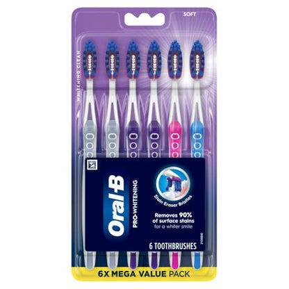 Oral-B 3D White Pro-Flex Toothbrushes, Soft, 6 Count