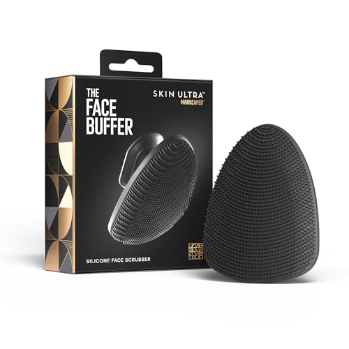 MANSCAPED® The Face Buffer - Men's Silicone Face Scrubber for Nourishing, Deep Cleaning & Exfoliating Your Skin, No-Slip Suction Cup Handle, Gentle Face Massage, 1-Pack