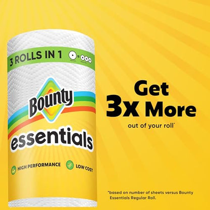 Bounty Essentials Select-A-Size Paper Towels, White, 2 Triple Rolls = 6 Regular Rolls (Packaging May Vary)