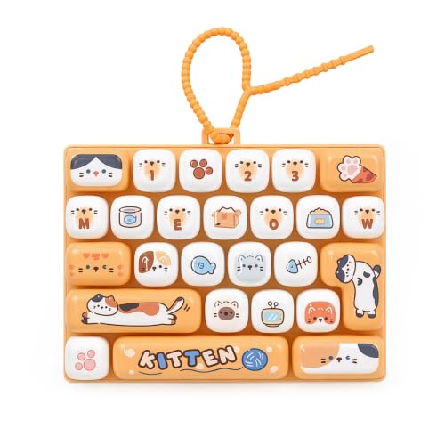26-Key Keyboard Fidget Keychain, 2027 New Fidget Clicker Keyboard，Orange