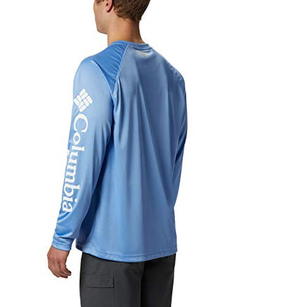 Columbia Men's Terminal Tackle Long Sleeve Fishing Shirt, White Cap/White Logo, XX-Large