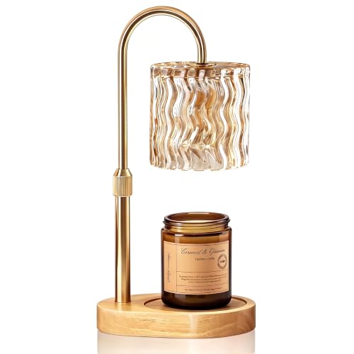 Homelist Decorative Ripple Glass Candle Warmer Lamp, Dimmable