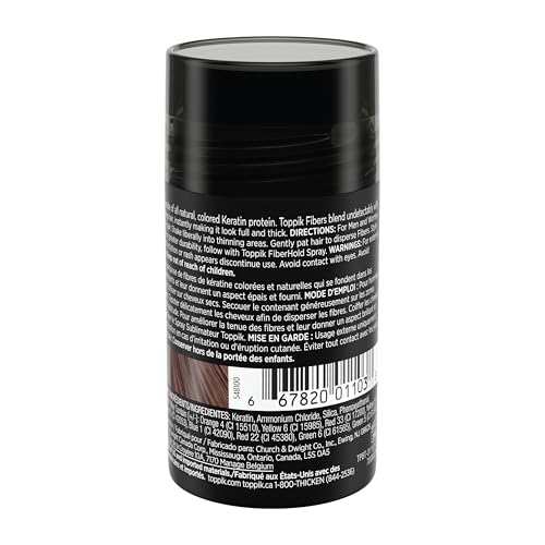 Toppik Hair Building Fibers, Medium Brown, 12g Fill In Fine or Thinning Hair, Instantly Thicker, Fuller Looking, 9 Shades for Men & Women, Keratin Protein Formula