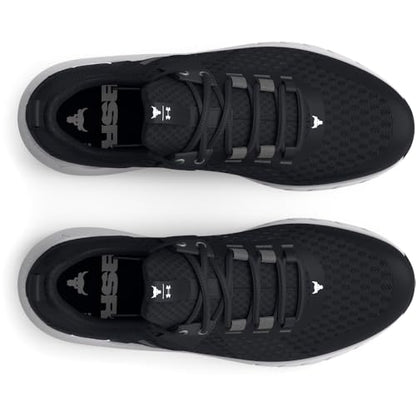 Under Armour Men's Project Rock Blood Sweat Respect 4, (001) Black/Castlerock/White, 9.5, US