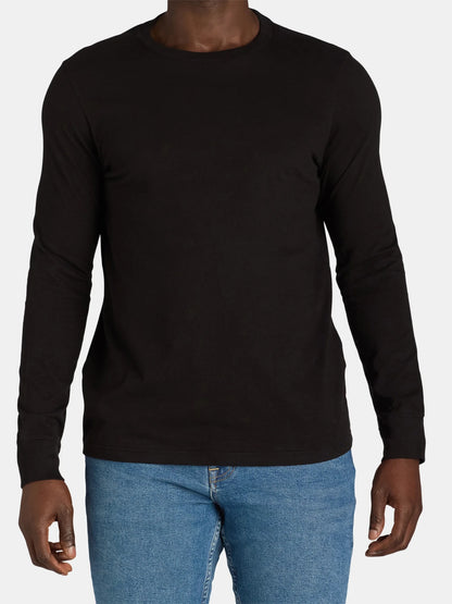George Men's & Big Men's Crewneck T-Shirt with Long Sleeves, Size XS-3XLT