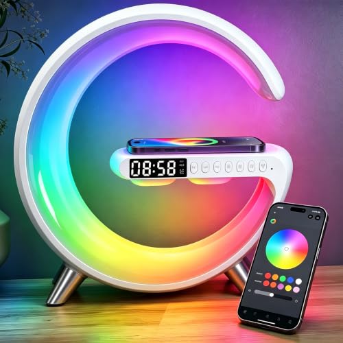 5 in 1 LED Table Lamp with Wireless Charging Bluetooth Speaker