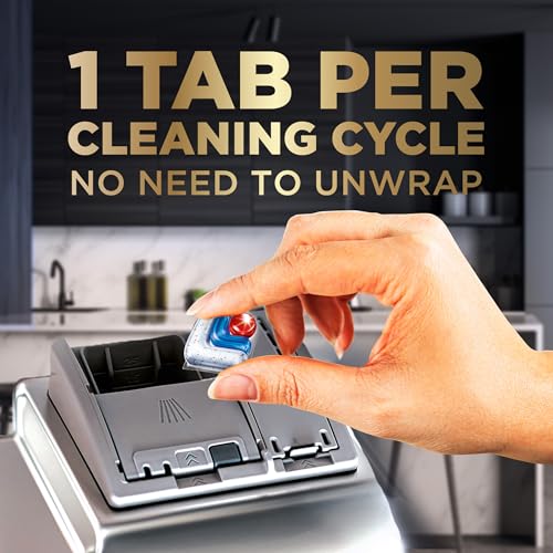 Finish Ultimate Infinity Shine Dishwasher Tabs, No Pre-Rinse Dishwasher Detergent Soap Removes Burnt-On Stain, with Protector Shield & CycleSync Technology, Degreasing & Scrubbing Power, 62 Count