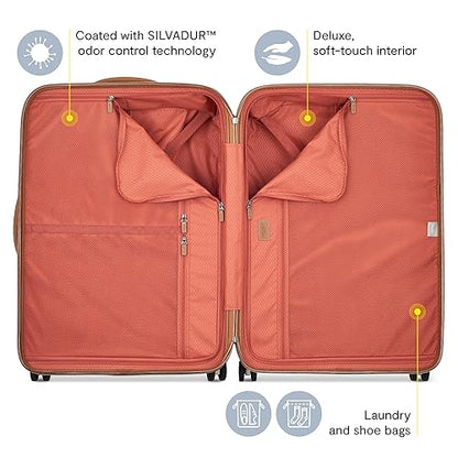 DELSEY PARIS Chatelet Air 2.0 Hardside Luggage with Spinner Wheels, Chocolate Brown, Checked-Large 28 Inch
