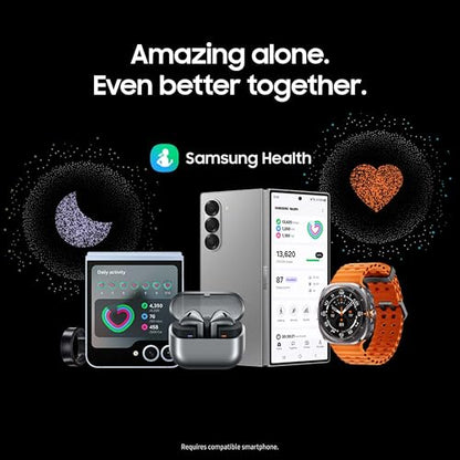 Samsung Galaxy Watch Ultra 47mm LTE AI Smartwatch w/Energy Score, Wellness Tips, Heart Rate Tracking, Sleep Monitor, Fitness Tracker, GPS, 2024,Titanium Silver [US Version, 1Yr Manufacturer Warranty]