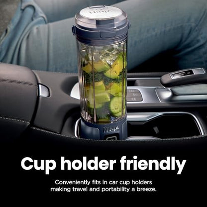 Ninja Blast Portable Blender, Cordless, 18oz Vessel, Denim Blue, BC151ND | USB-C rechargeable, cordless blending anywhere. BlastBlade crushes ice & frozen fruit. Leakproof sip lid, dishwasher safe.