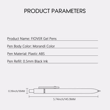 FIOVER Gel Pens, 5pcs 0.5mm Quick Dry Black Ink Fine Point Smooth Writing Pens High-End Series Ballpoint for Office School Supplies(Morandi)