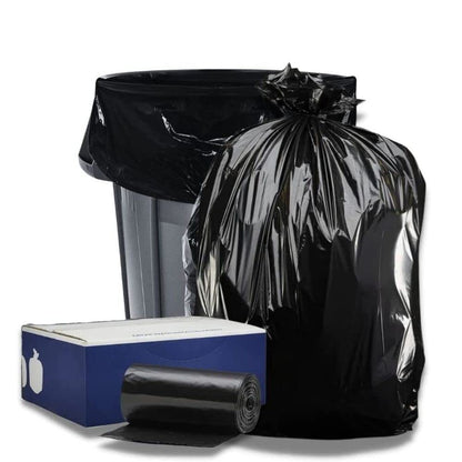 Plasticplace 95-96 Gallon Heavy Duty Black Trash Bags - Contractor Grade, Extra Large Garbage Bags for Construction & Outdoor Trash Cans, 1.2 Mil Thick, 61” x 68” (15 Count Roll)
