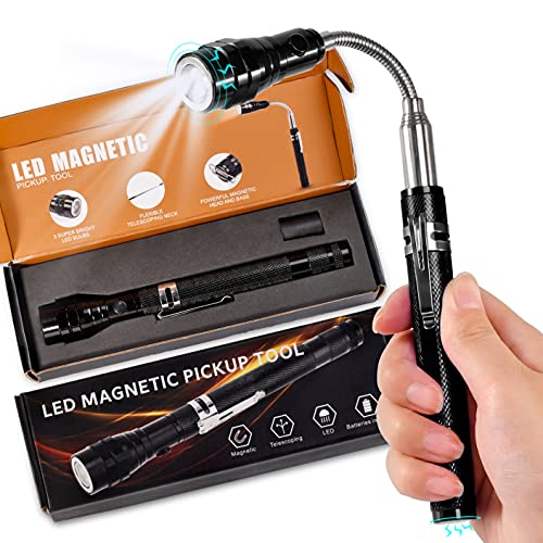 KUCHEY Magnetic Flashlight Fathers Day Dad Gifts for Men, Stocking Stuffers for Men Adults, Pickup Tool Cool Extendable Magnet Telescoping Gadgets Easter Birthday for Him Handyman