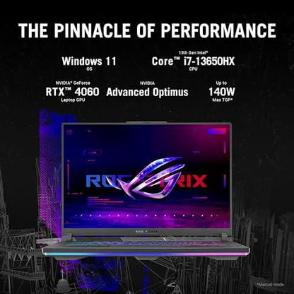 ASUS ROG Strix G16 Gaming Laptop, 165Hz Display, NVIDIA® GeForce RTX™ 4060, Intel Core i7-13650HX, 16GB DDR5, 1TB PCIe Gen4 SSD, Wi-Fi 6E, Windows 11, G614JV-AS74