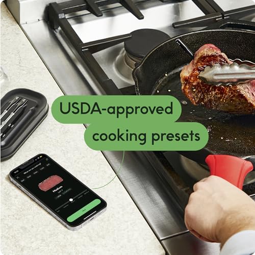 CHEF iQ Sense Smart Wireless Meat Thermometer with 3 Ultra-Thin Probes, Unlimited Range Bluetooth Meat Thermometer, Digital Food Thermometer for Remote Monitoring of BBQ Grill, Oven