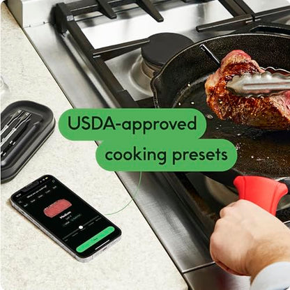 CHEF iQ Sense Smart Wireless Meat Thermometer with 3 Ultra-Thin Probes, Unlimited Range Bluetooth Meat Thermometer, Digital Food Thermometer for Remote Monitoring of BBQ Grill, Oven