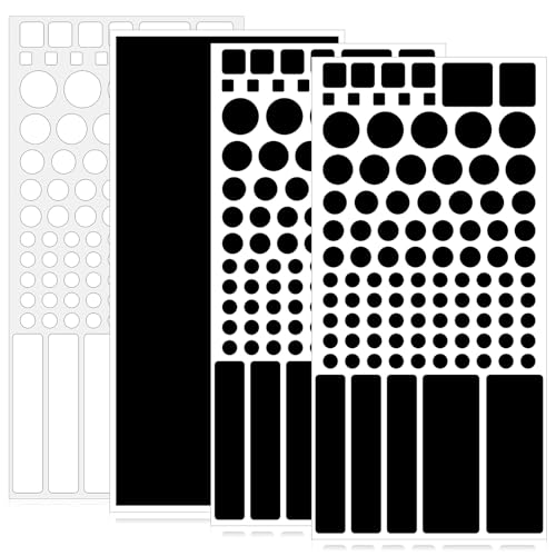 4 Sheets Blackout Stickers for Electronics, Led Light Dimming Cover Lights Dimming Sticker, LED Light Blocking Stickers White and Black