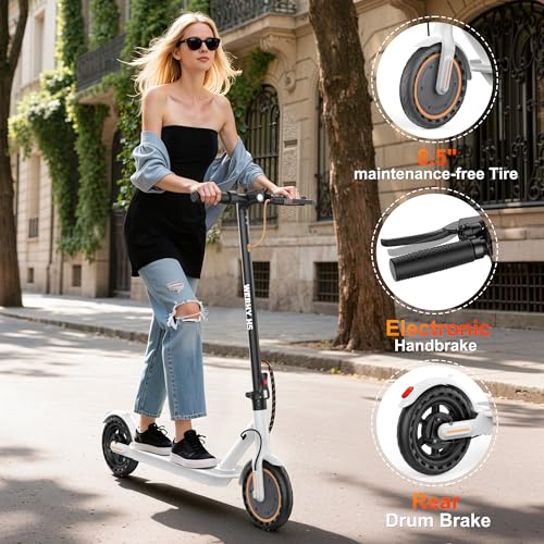 Electric Scooter, 500W/350W Powerful Motor & 19 MPH Top Speed, 16/25 Miles Range, Folding E Scooter with Dual Braking for Teens and Adults
