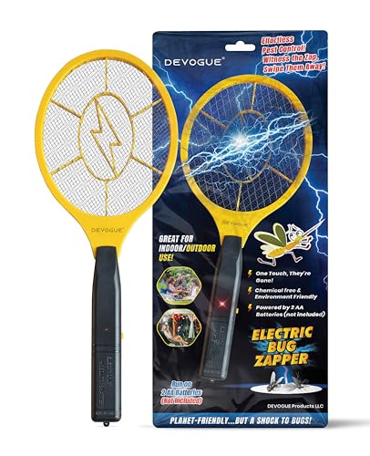 DEVOGUE® Electric Fly Swatter Bug Zapper Battery Operated Flies Killer Indoor and Outdoor Pest Control Mosquito Zapper and Insect Catcher Racket