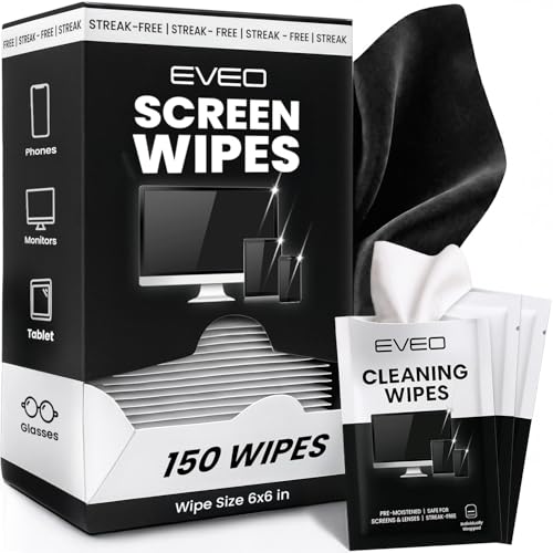EVEO Screen Wipes (150 Pack) - Electronic Wipes, Computer Screen Cleaner Wipes for Electronics