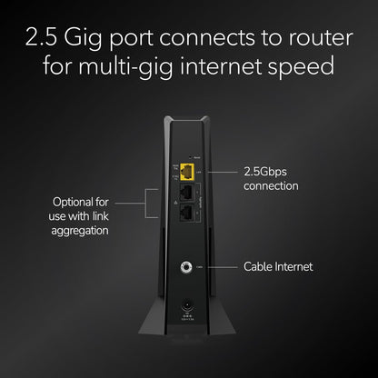 NETGEAR Nighthawk DOCSIS 3.1 Mid/high-Split Cable Modem (CM3000-1AZNAS) – Approved for Today’s Fastest Speeds - Works With all Cable Providers, Incl. Xfinity, Spectrum, Cox - Cable Plans up to 2.5Gbps