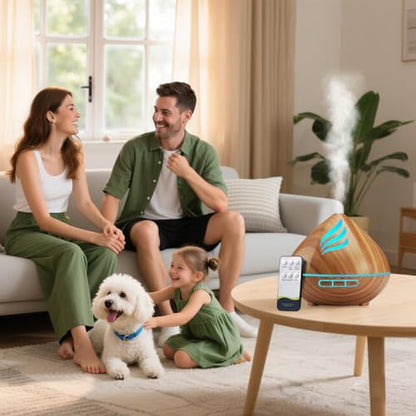 500ML Essential Oil Scent Diffuser: Remote Control & 14 Colors LED for Home
